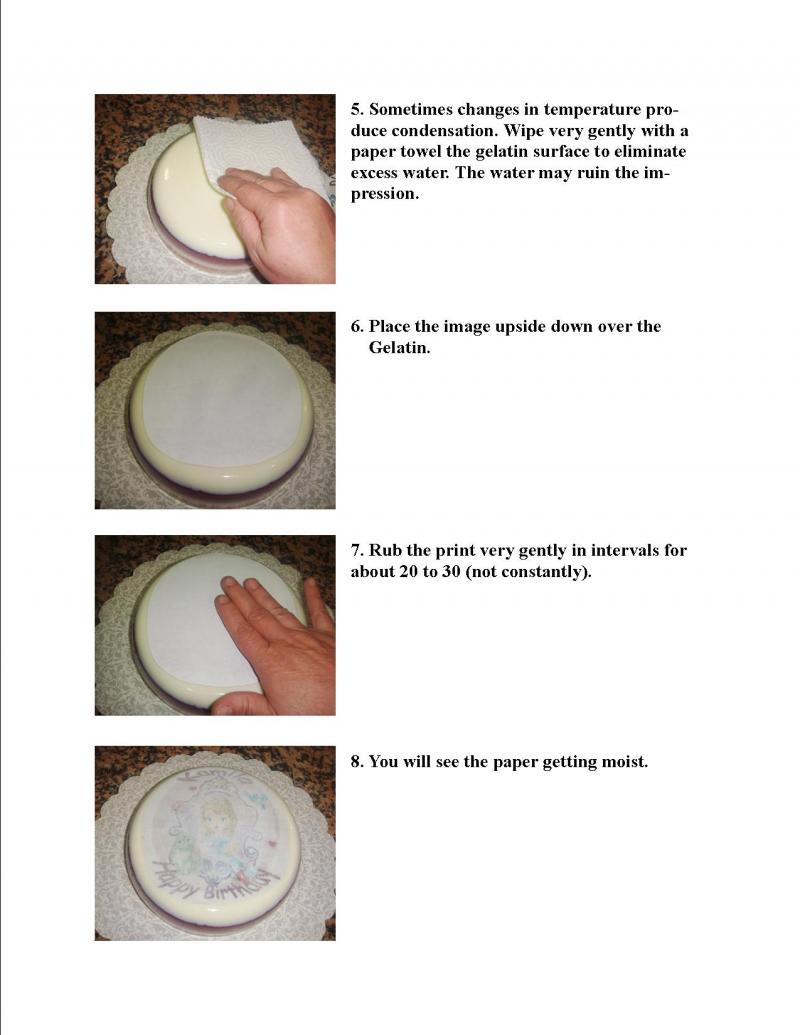 How to transfer an edible print to a gelatin surface.